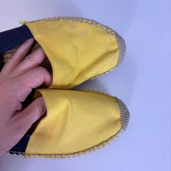 Tory Burch Yellow & Blue Colorblock Espadrille Slip On Shoes Size 8 - Picture 8 of 11